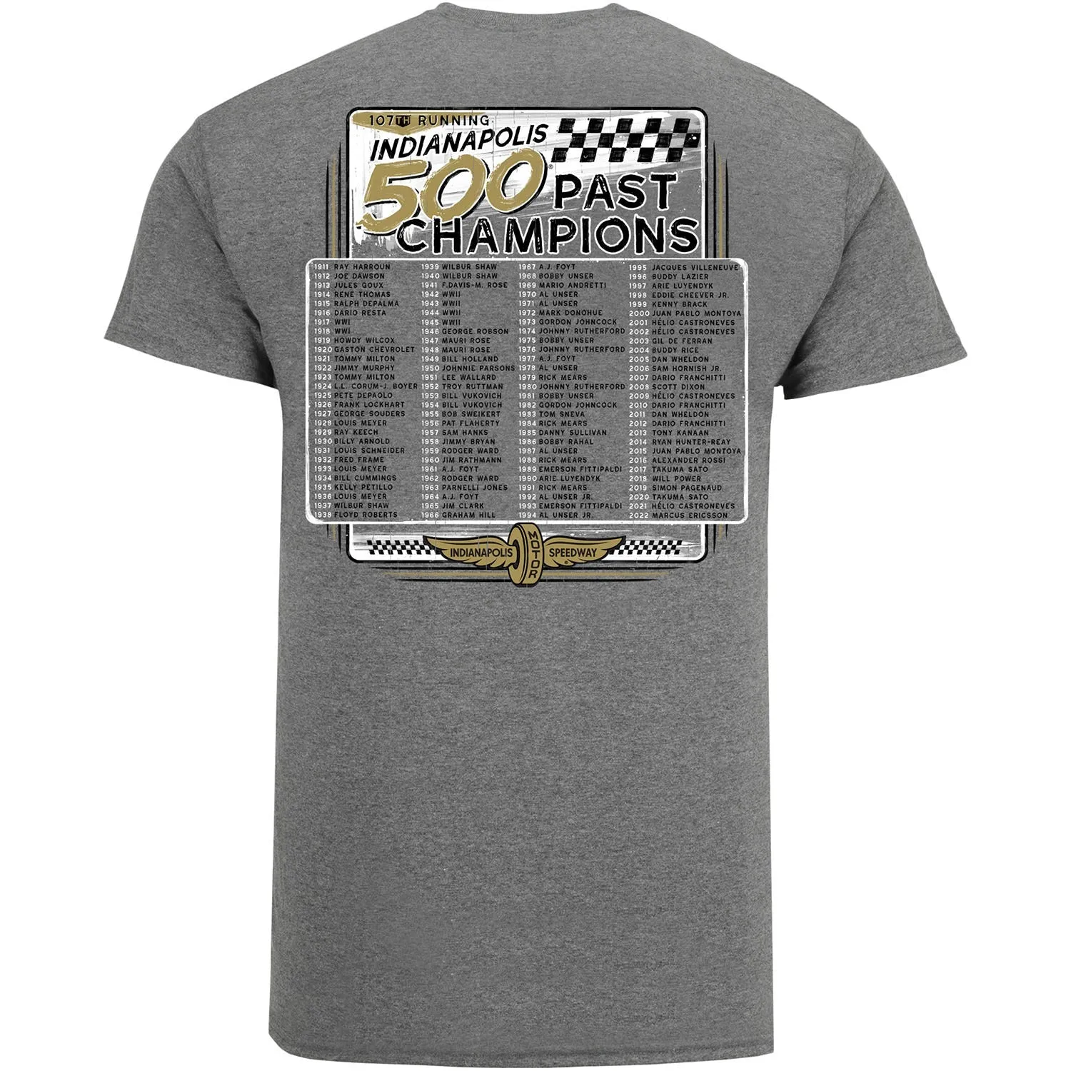 2023 Indianapolis 500 Past Champions T-Shirt