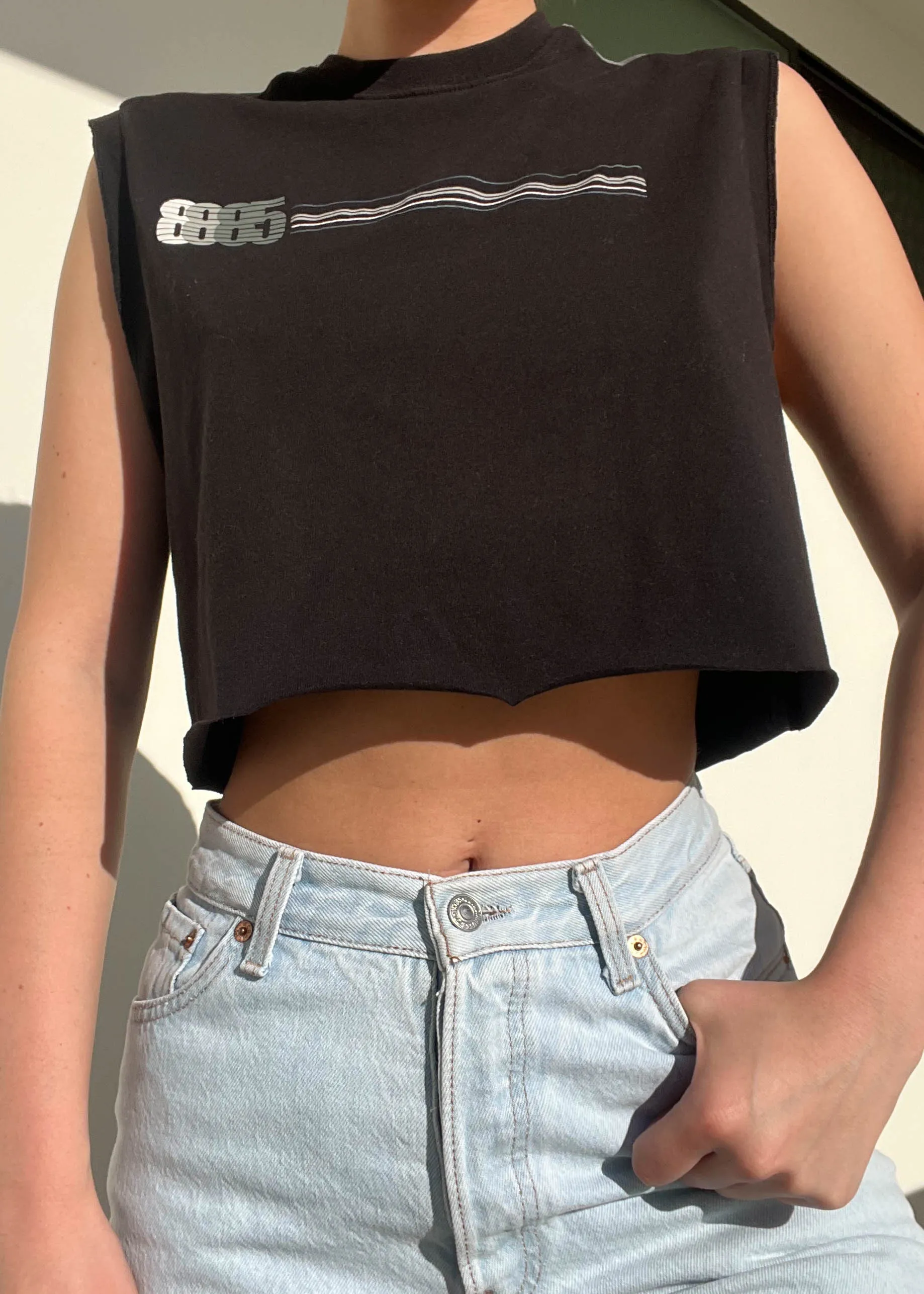 90's Sporty Black Tank (S-M)