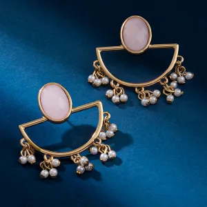 Accessorize London Women's Rose Pink Geo Tops Earring