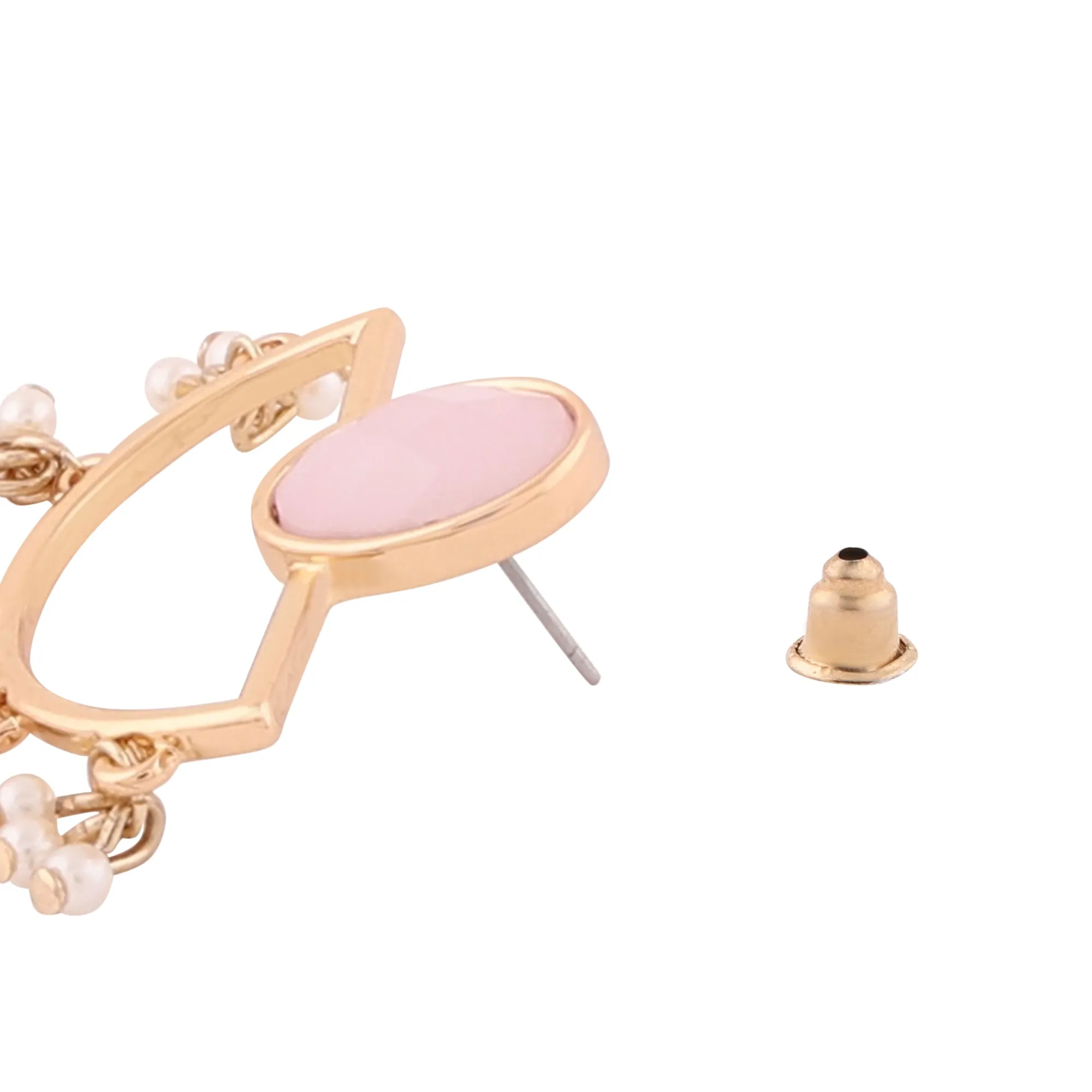 Accessorize London Women's Rose Pink Geo Tops Earring