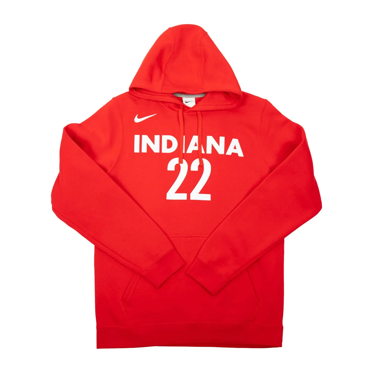 Adult Indiana Fever #22 Caitlin Clark Rebel Name and Number Club Hooded Sweatshirt in Red by Nike