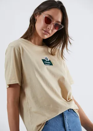 Afends Womens Misfit - Boyfriend Fit Tee - Dirty Beige
