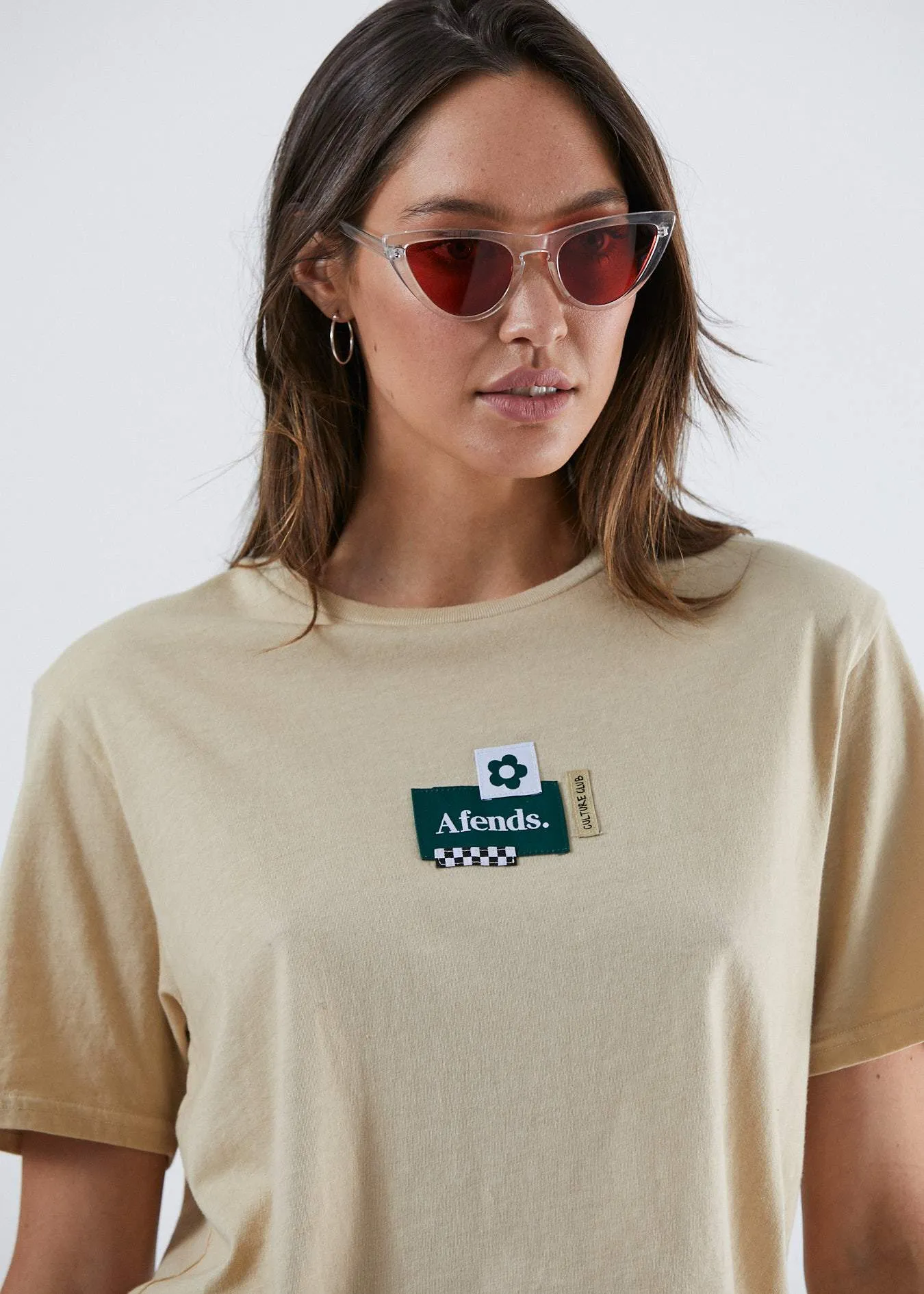 Afends Womens Misfit - Boyfriend Fit Tee - Dirty Beige
