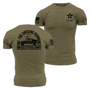 Army Hit The Ground Running T-Shirt - Military Green
