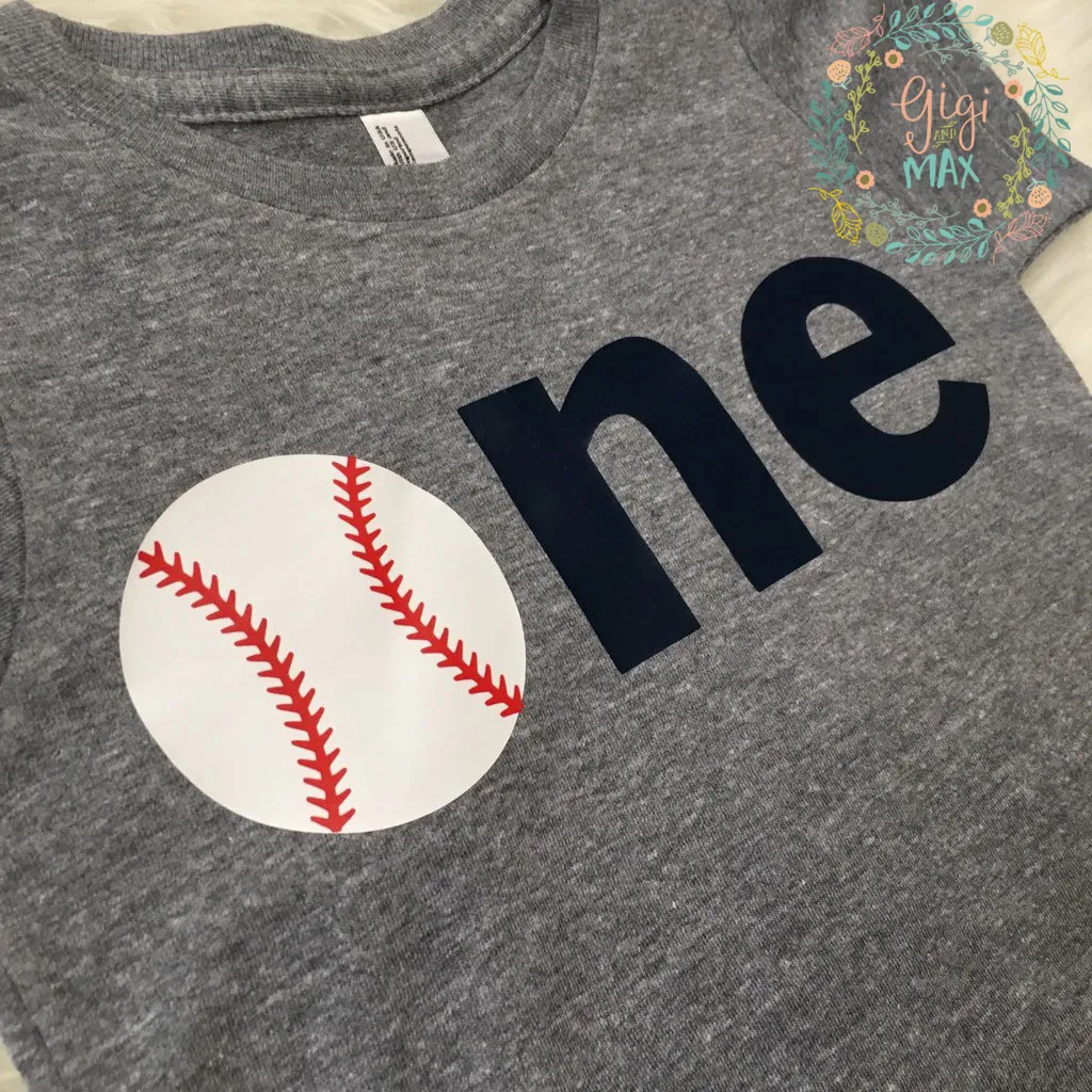 Baseball ONE Birthday Tee