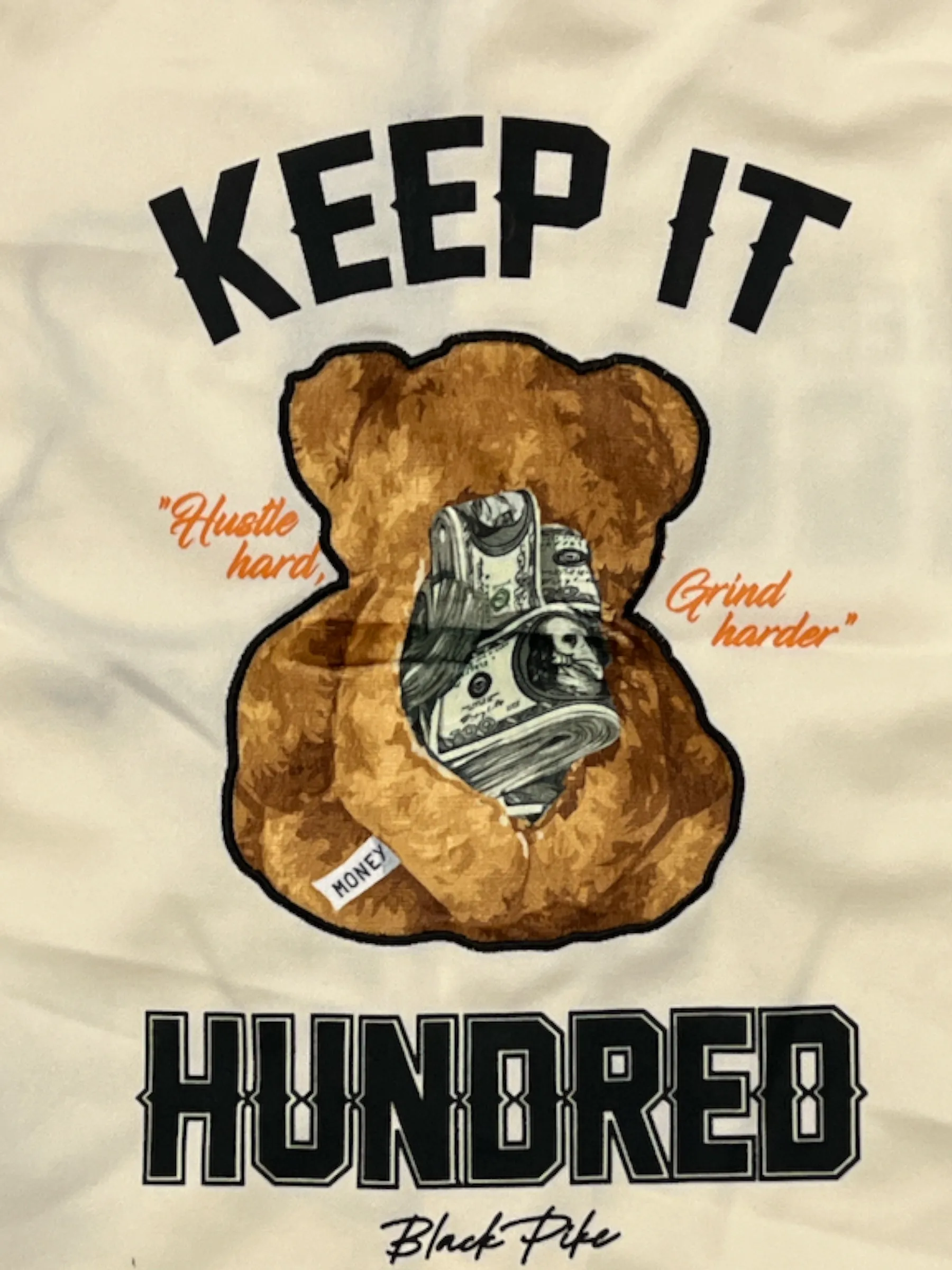 Black Pike Kids 'Keep It 100' Baseball Jersey (Natural) BF3619