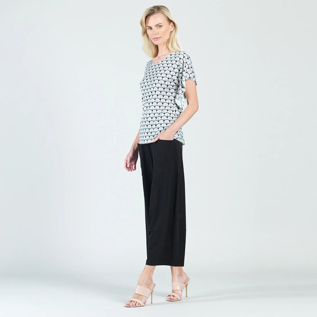 Butter Knit - Caftan Flutter Sleeve Top - Fan Motif - Final Sale!