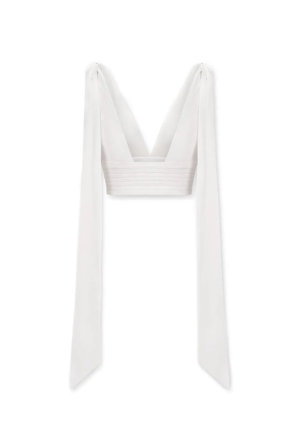 Caily Bodycon V-Neck Silk Chiffon Top