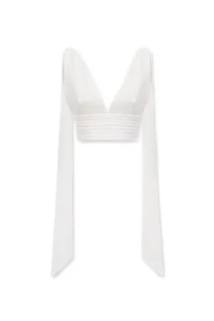 Caily Bodycon V-Neck Silk Chiffon Top