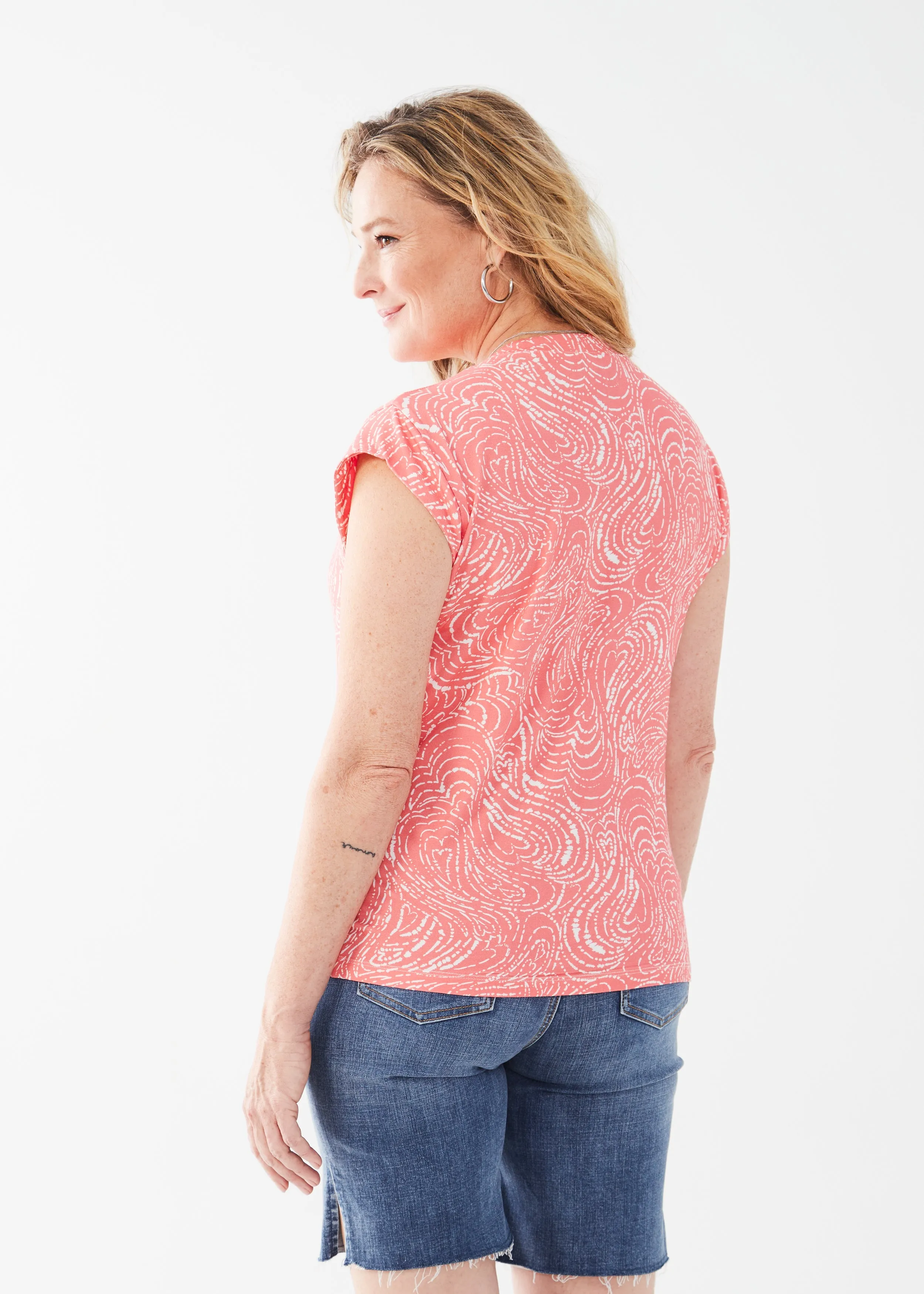 Cap Sleeve V-Neck Top