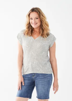 Cap Sleeve V-Neck Top