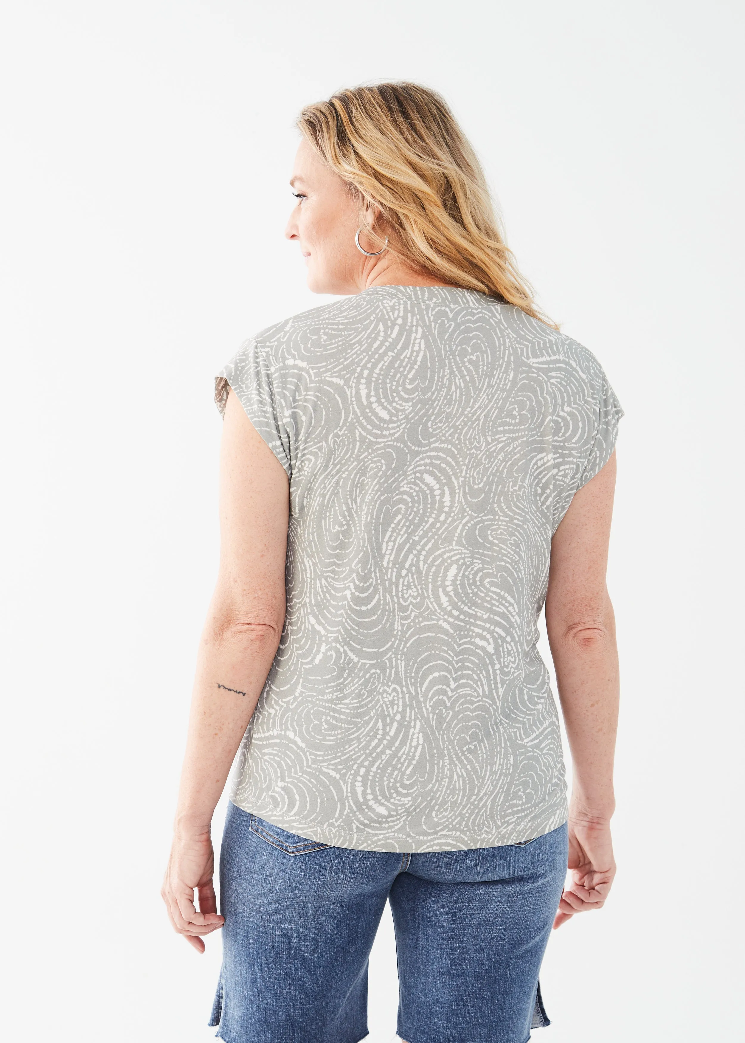 Cap Sleeve V-Neck Top
