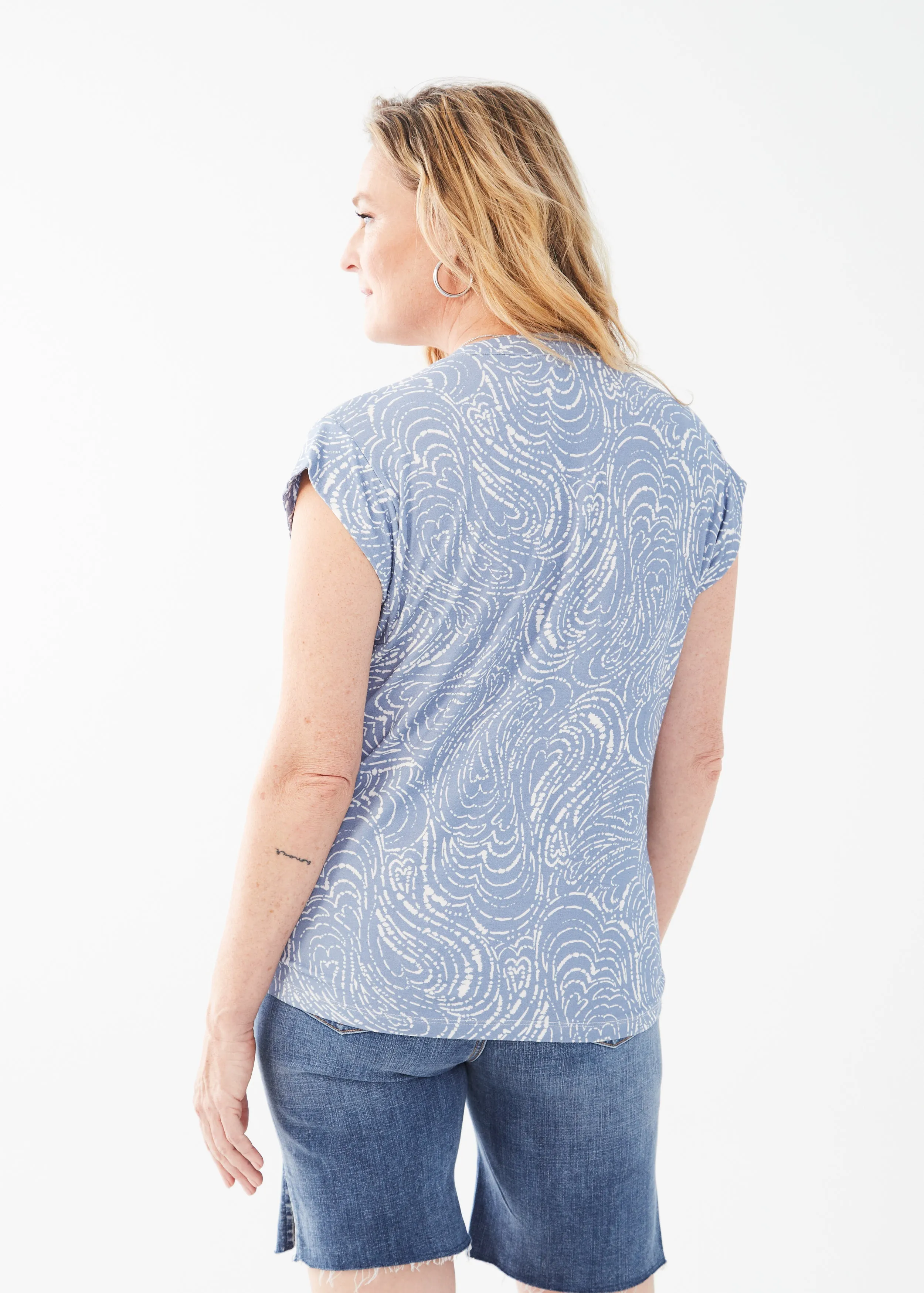 Cap Sleeve V-Neck Top