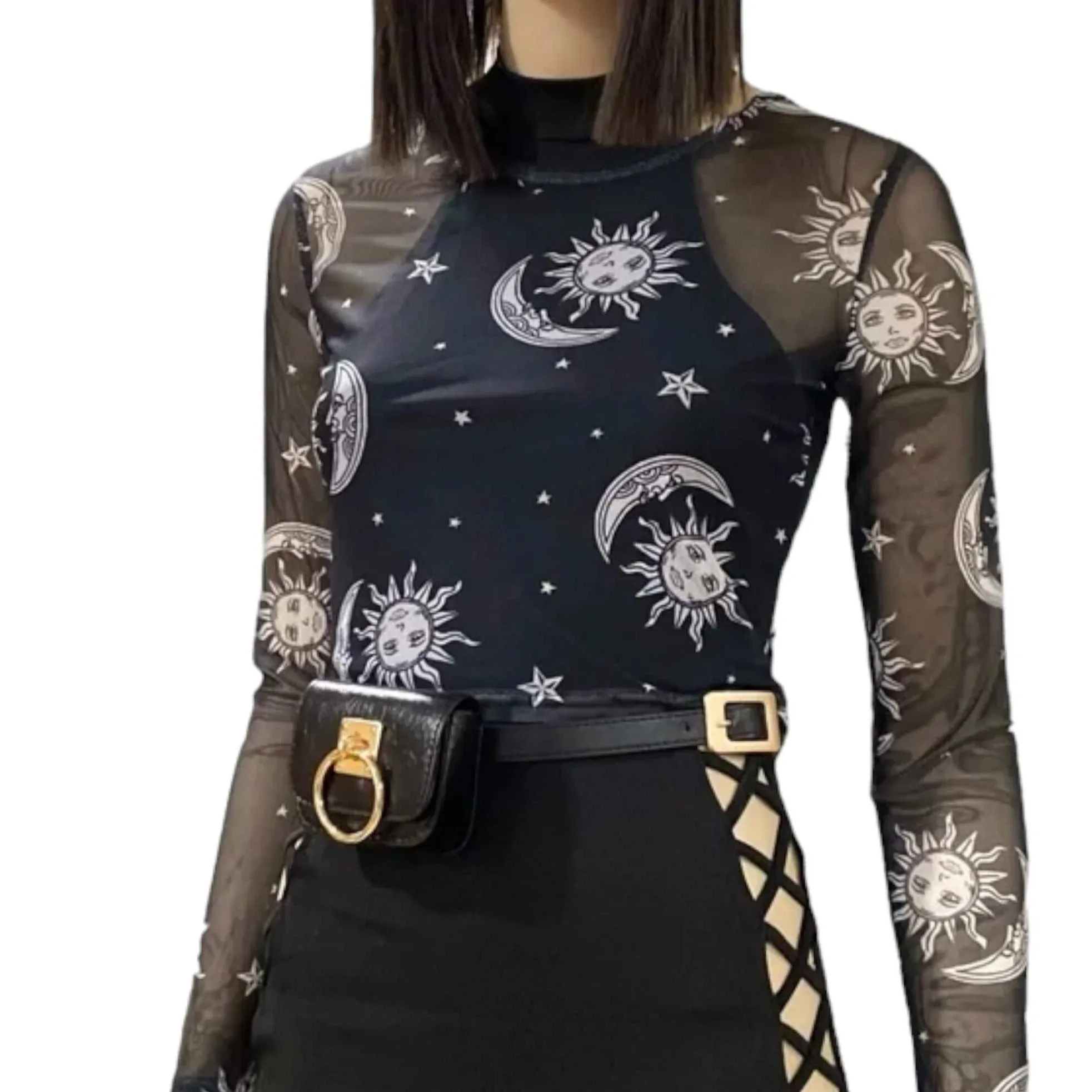 Celestial Long Sleeve Mesh Top