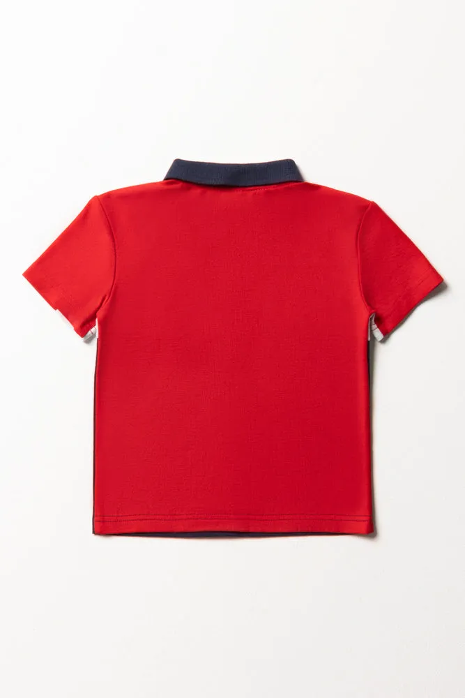 Colourblock Golfer Red