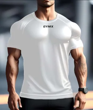 Compression GymX Tee: Frost White
