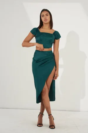 Dark Green Premium Satin corset top