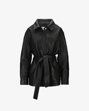 EMBOSSED LEATHER JACKET