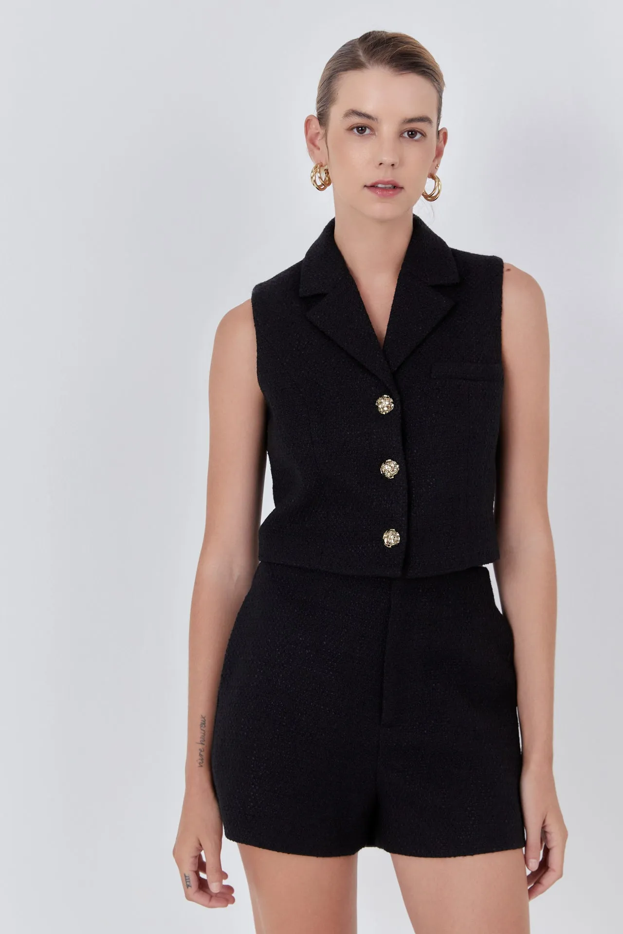 Endless Rose - Tweed Collared Vest