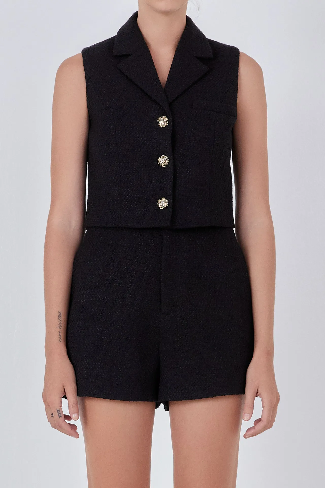 Endless Rose - Tweed Collared Vest