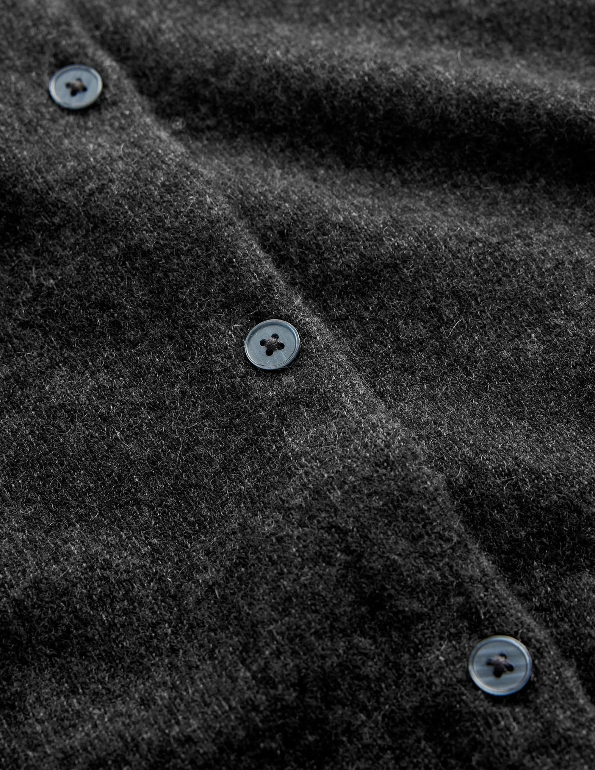 Eva Cashmere Crew Cardigan-Charcoal Melange