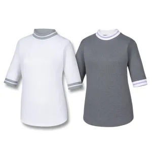 FootJoy Baby Pique Stripe Trim Shortsleeve Golf Mock 2019 Women