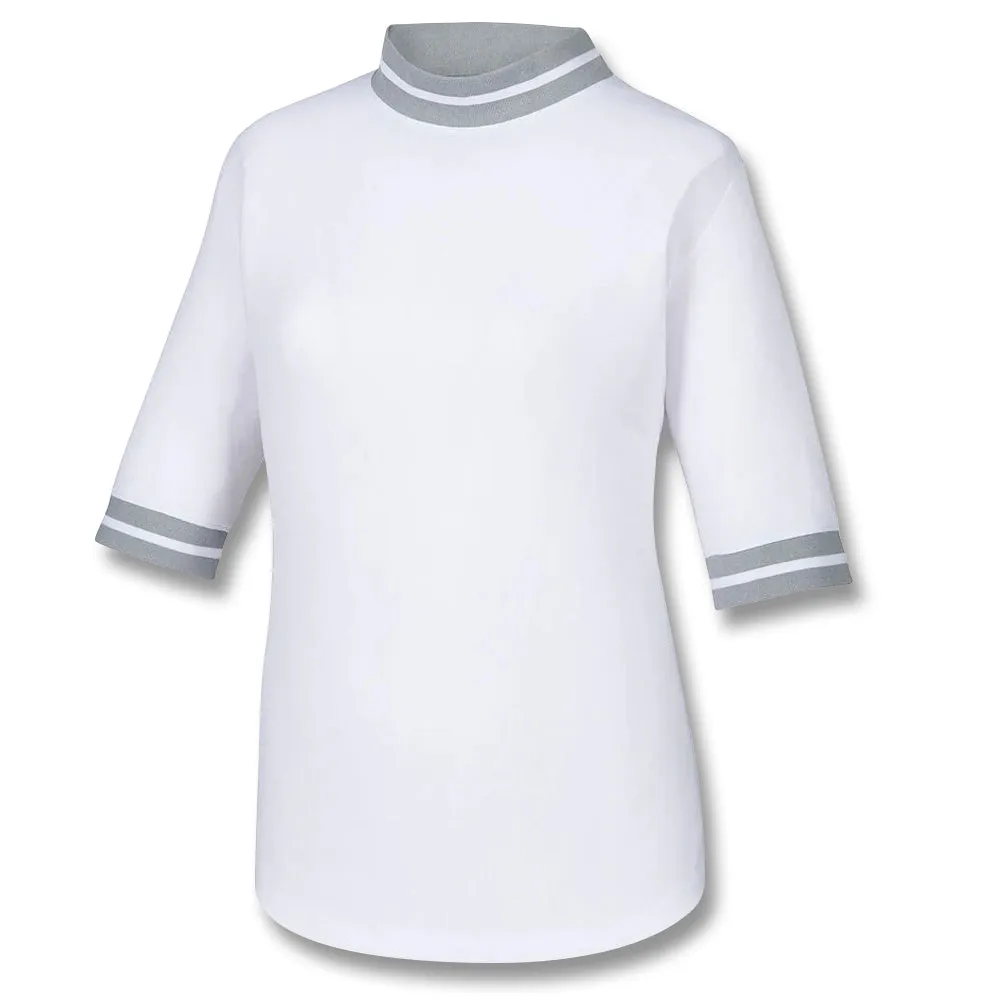 FootJoy Baby Pique Stripe Trim Shortsleeve Golf Mock 2019 Women