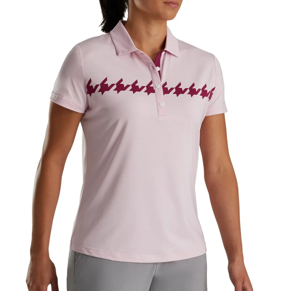 FootJoy Cap Sleeve Houndstooth Print Golf Polo 2022 Women