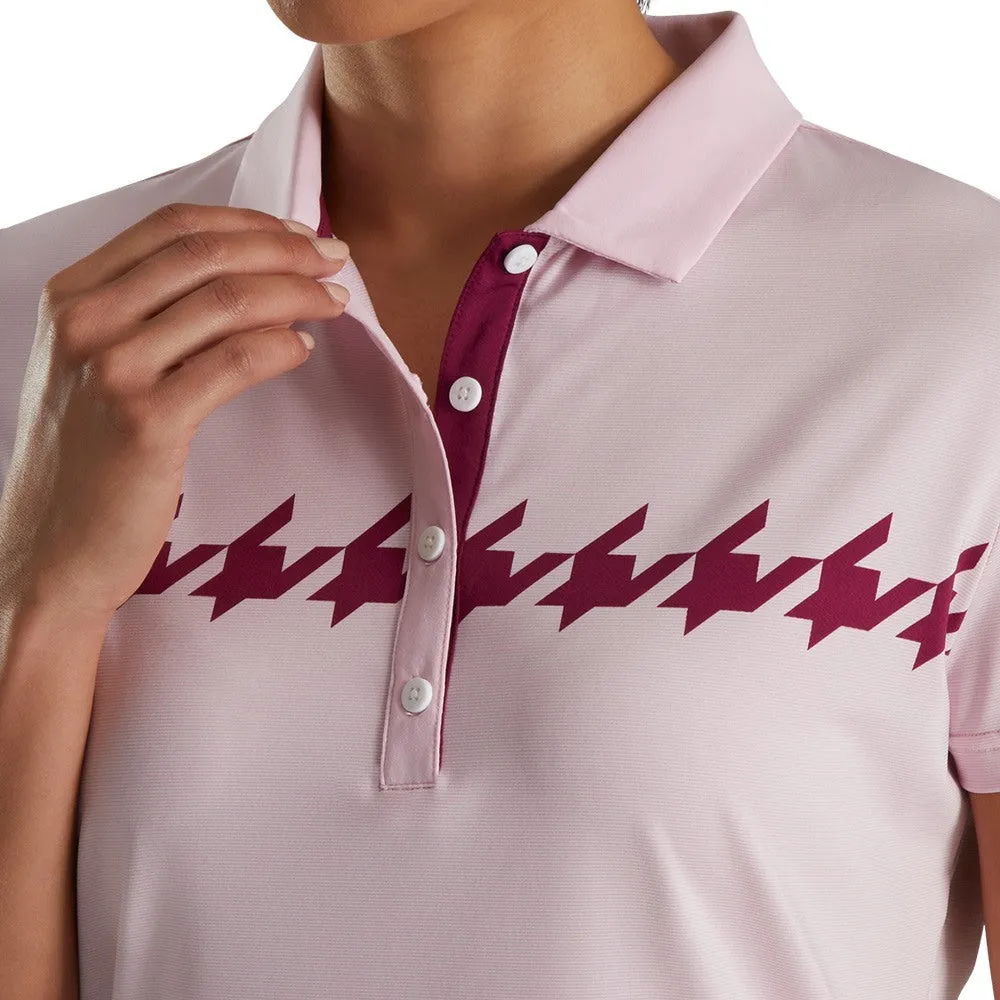 FootJoy Cap Sleeve Houndstooth Print Golf Polo 2022 Women