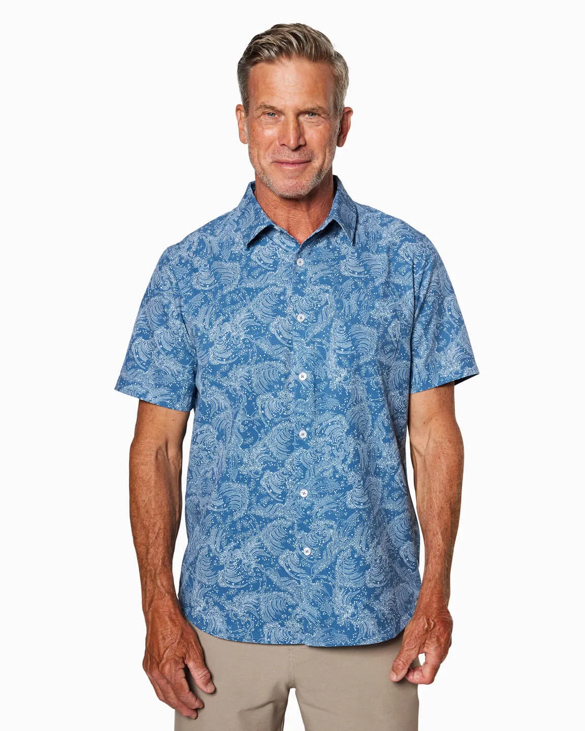 Golden State Stretch Woven | Blue Waves