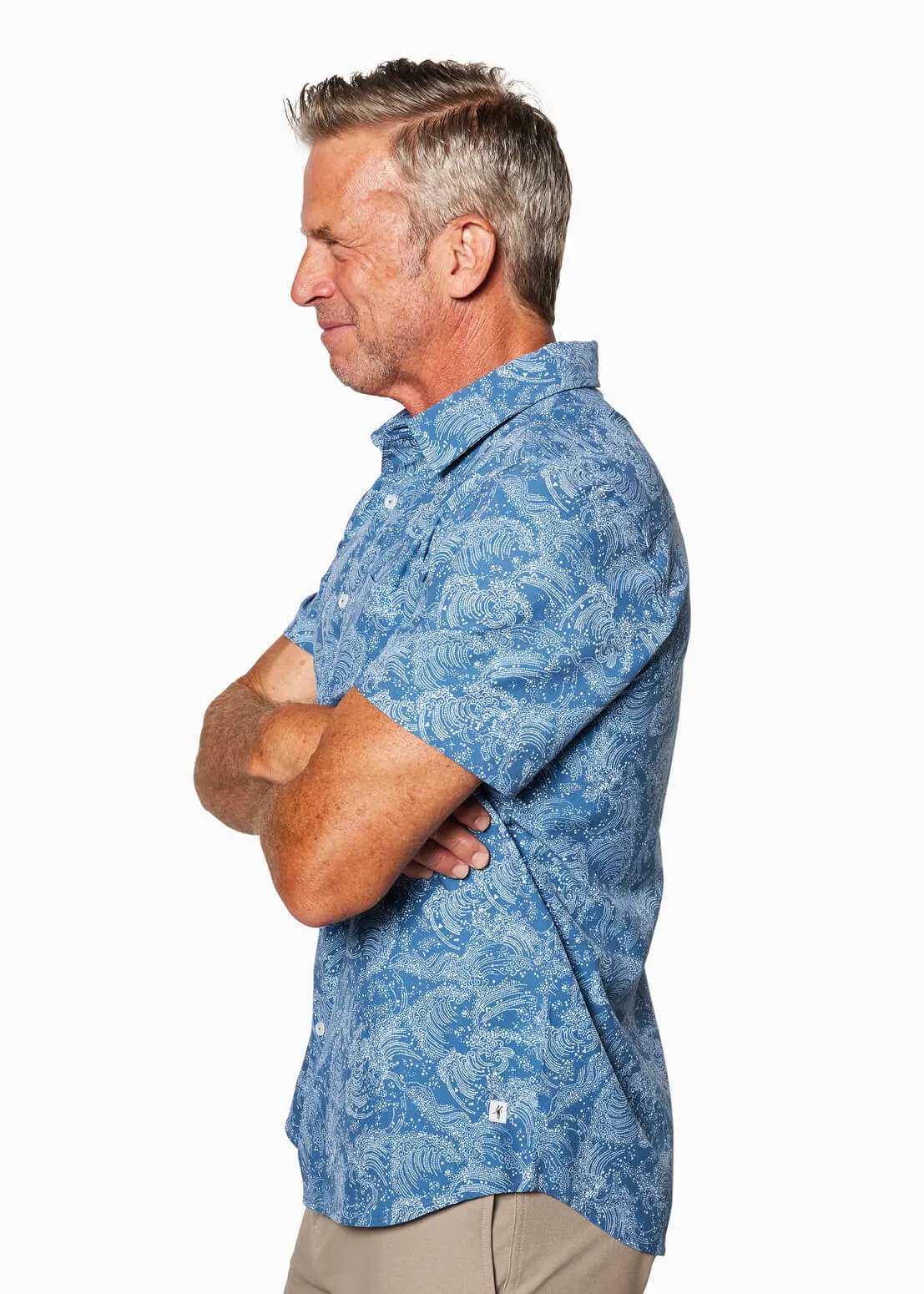 Golden State Stretch Woven | Blue Waves