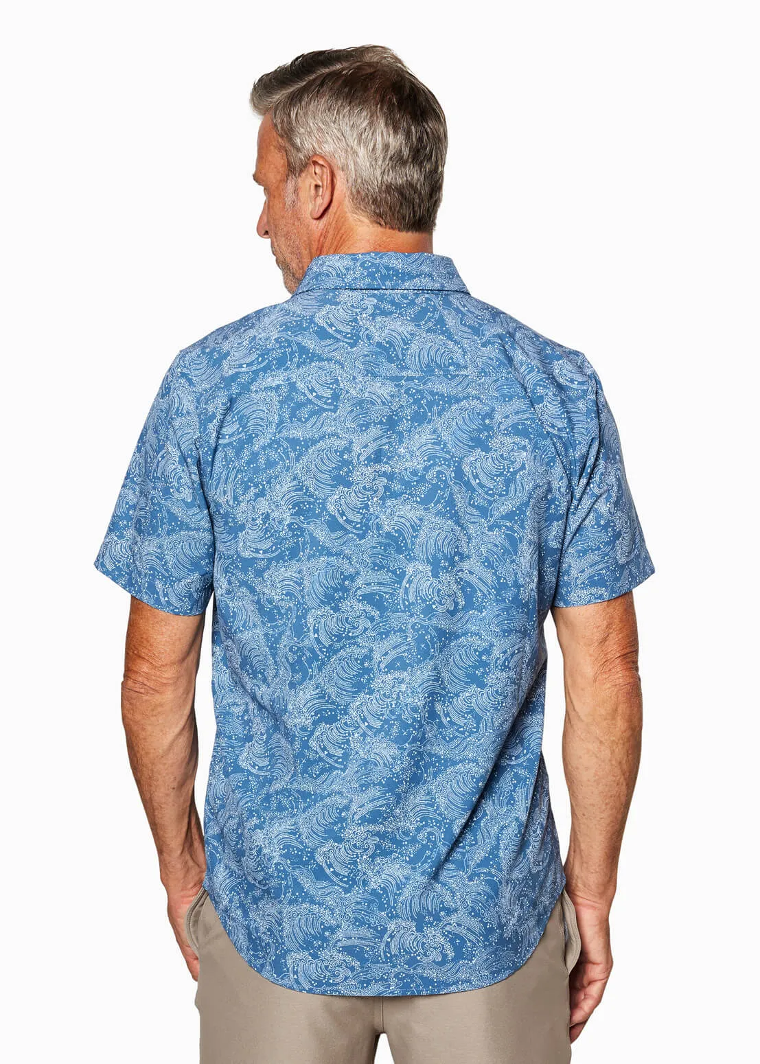 Golden State Stretch Woven | Blue Waves