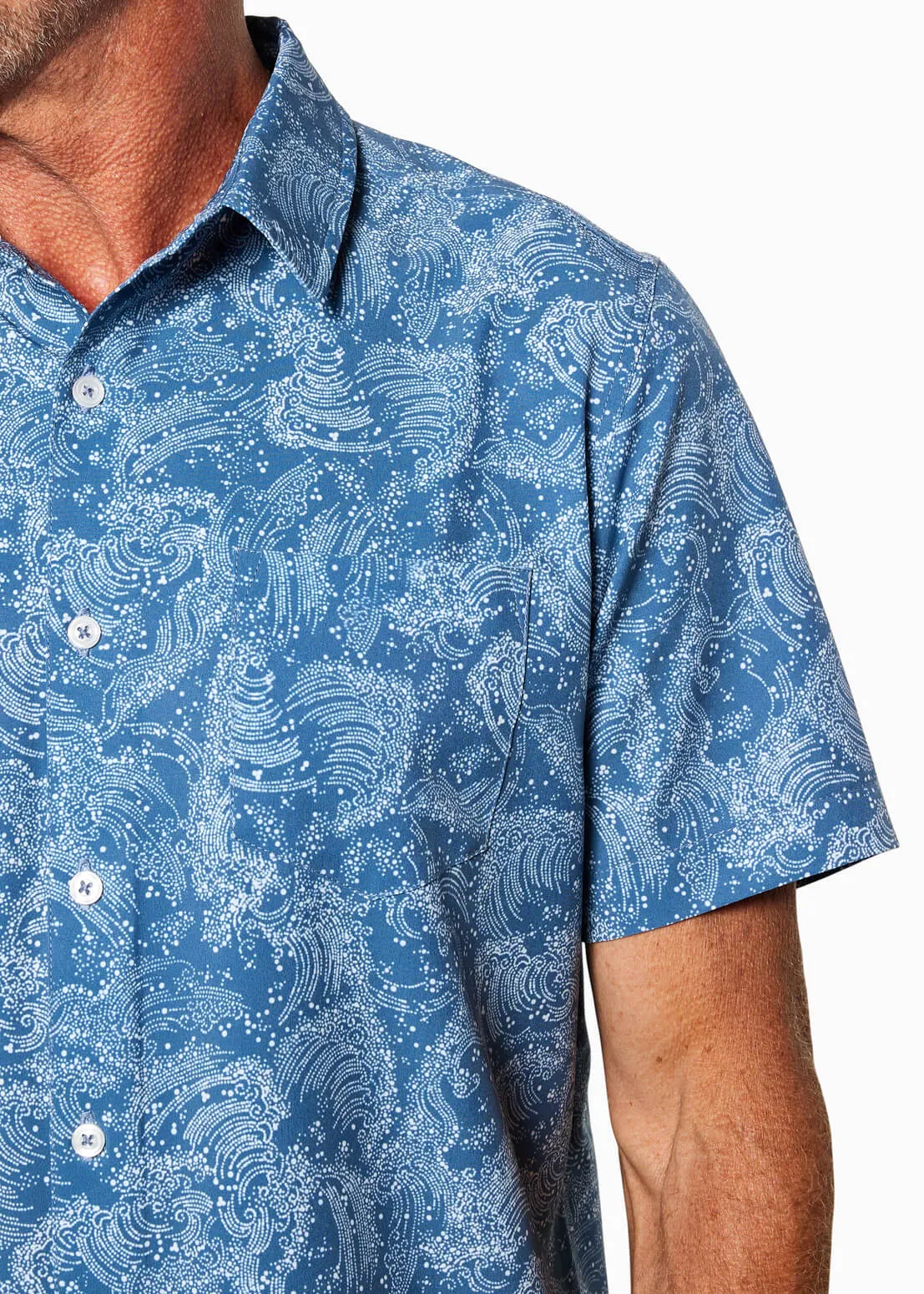 Golden State Stretch Woven | Blue Waves