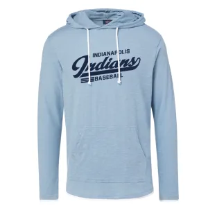 Indianapolis Indians Adult Light Denim Heather Miles Slub Hooded Tee