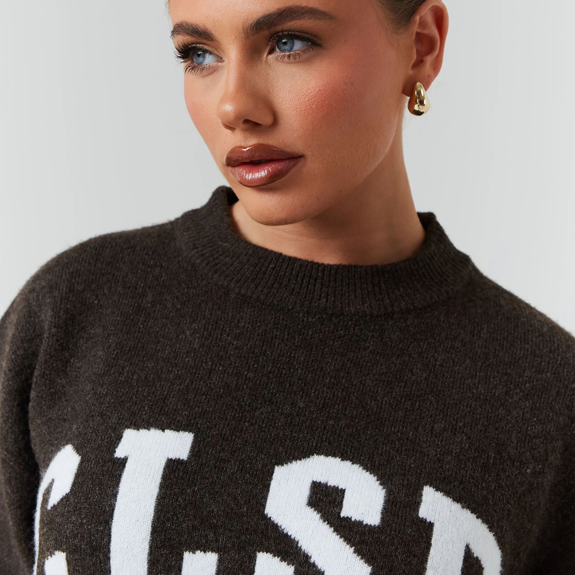 Knit Crewneck | Brown Marl