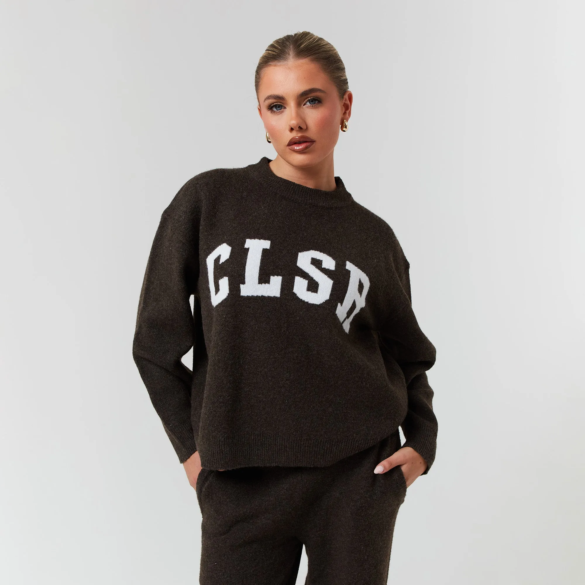 Knit Crewneck | Brown Marl