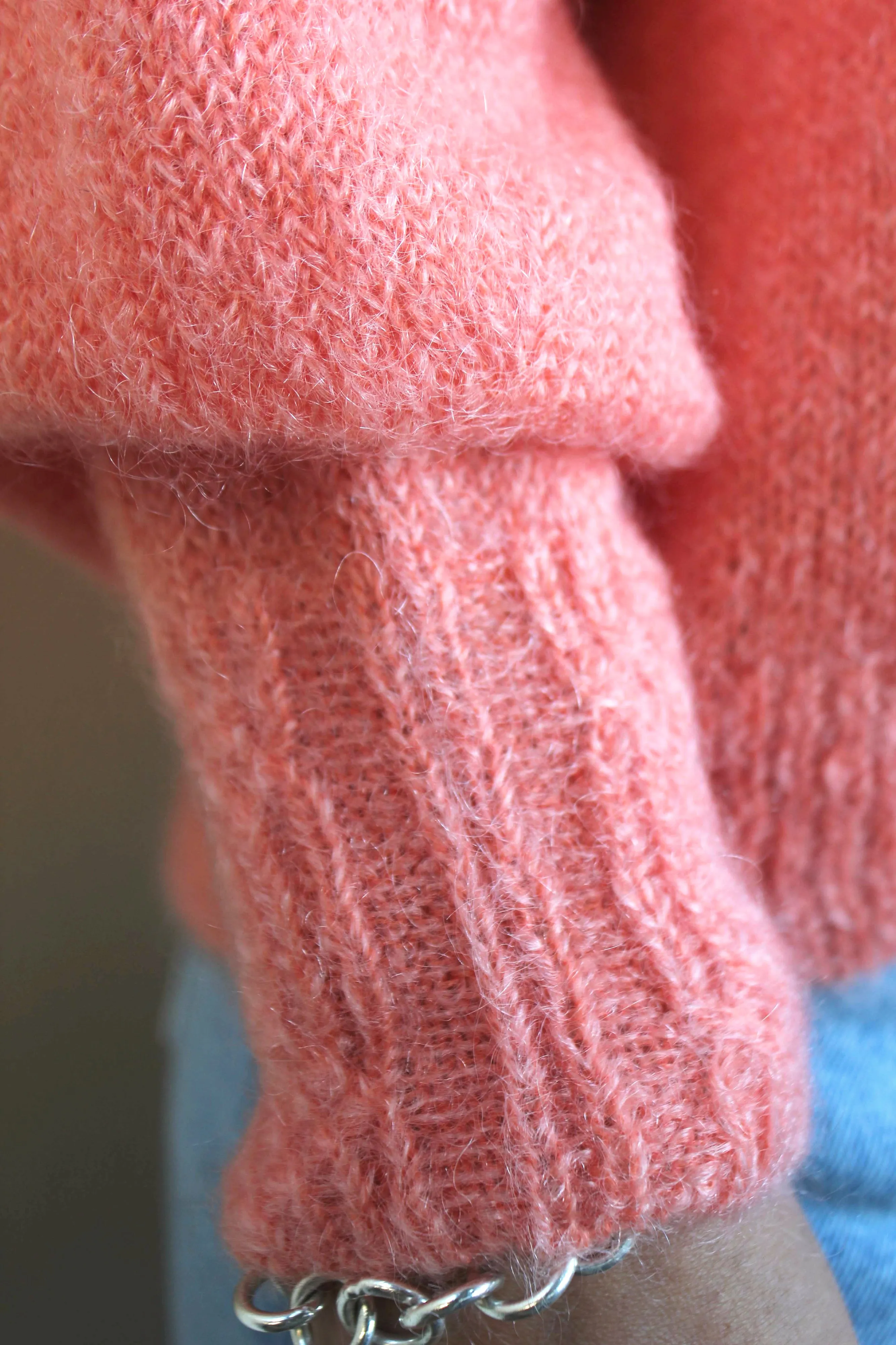 MAISON ANJE Womens Lunivers Kid Mohair Cardi Papaya