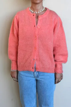MAISON ANJE Womens Lunivers Kid Mohair Cardi Papaya