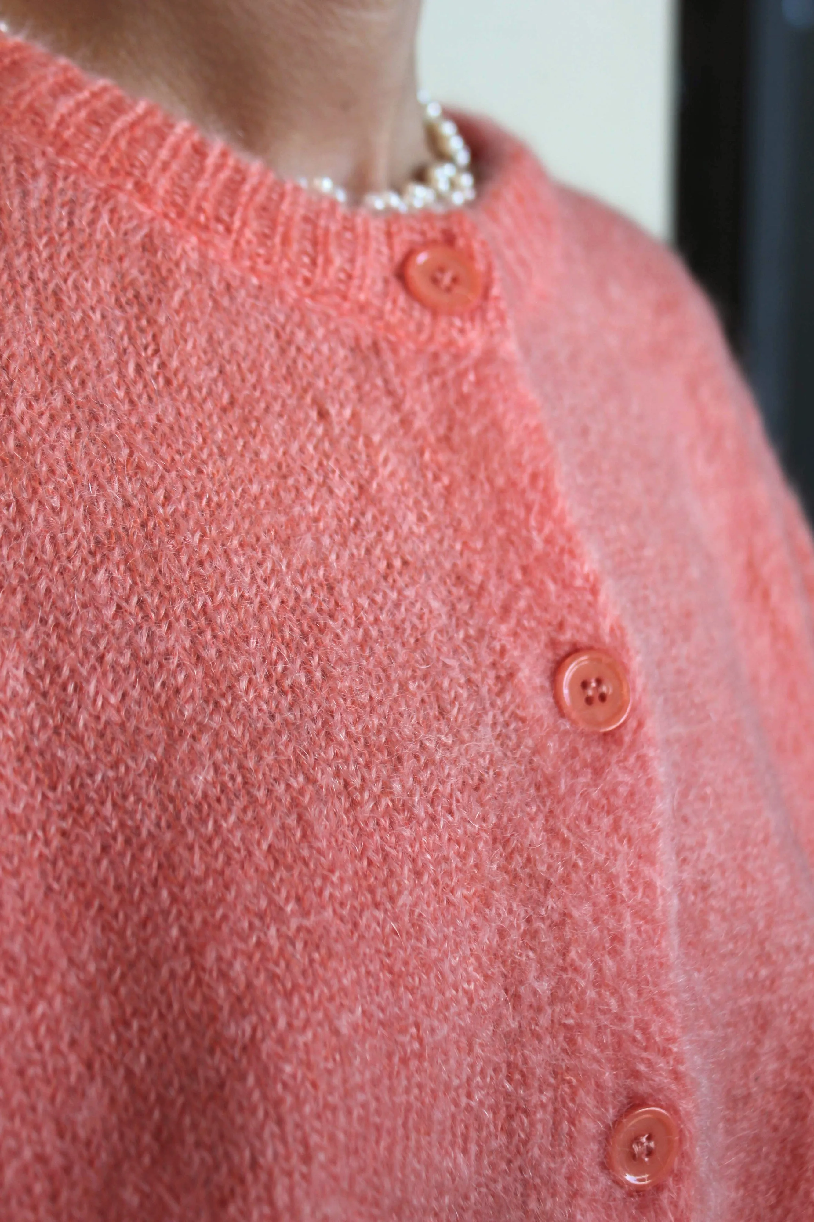 MAISON ANJE Womens Lunivers Kid Mohair Cardi Papaya