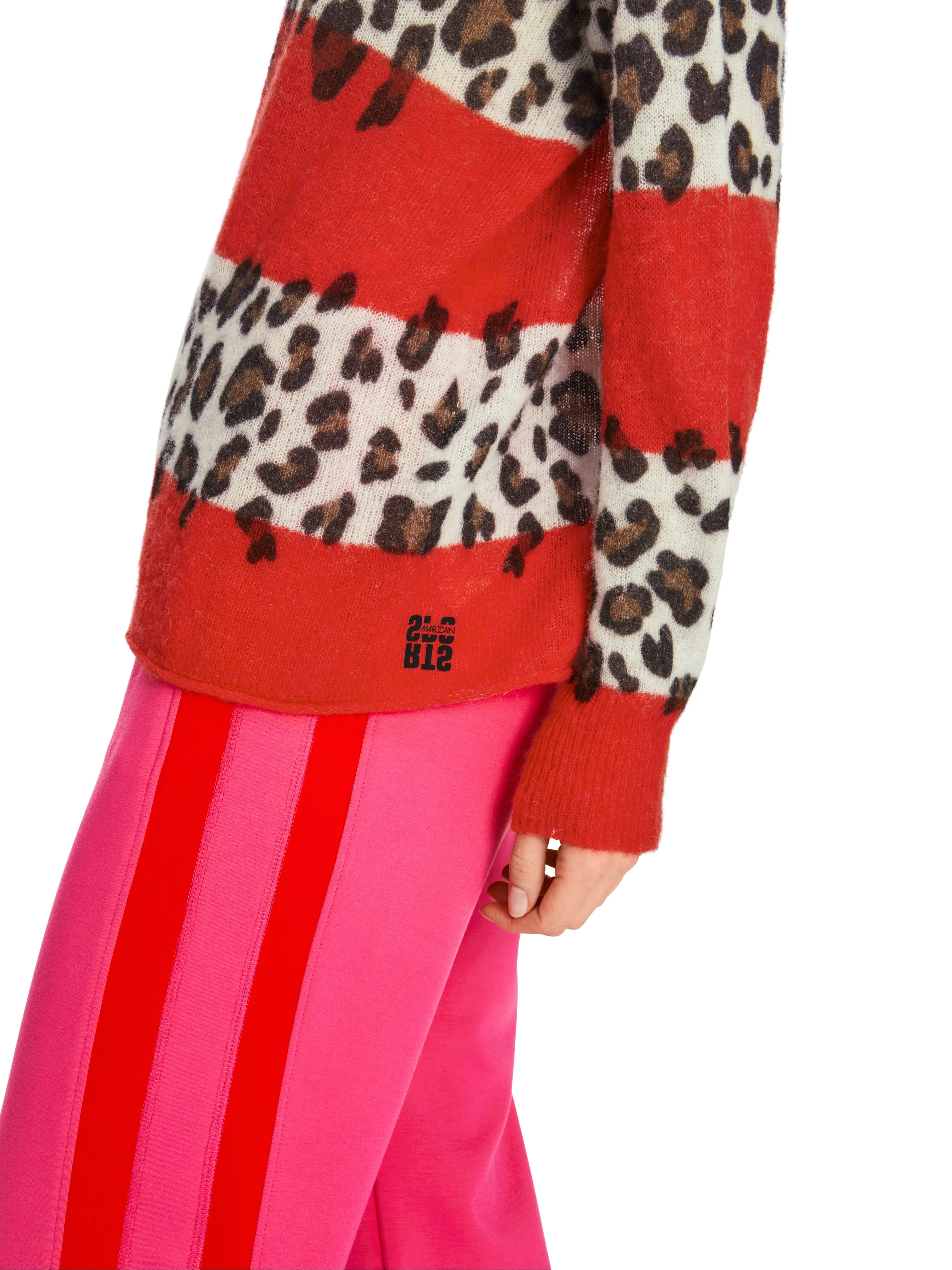 MARC CAIN Pink Patterned Sweater