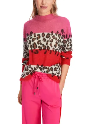 MARC CAIN Pink Patterned Sweater