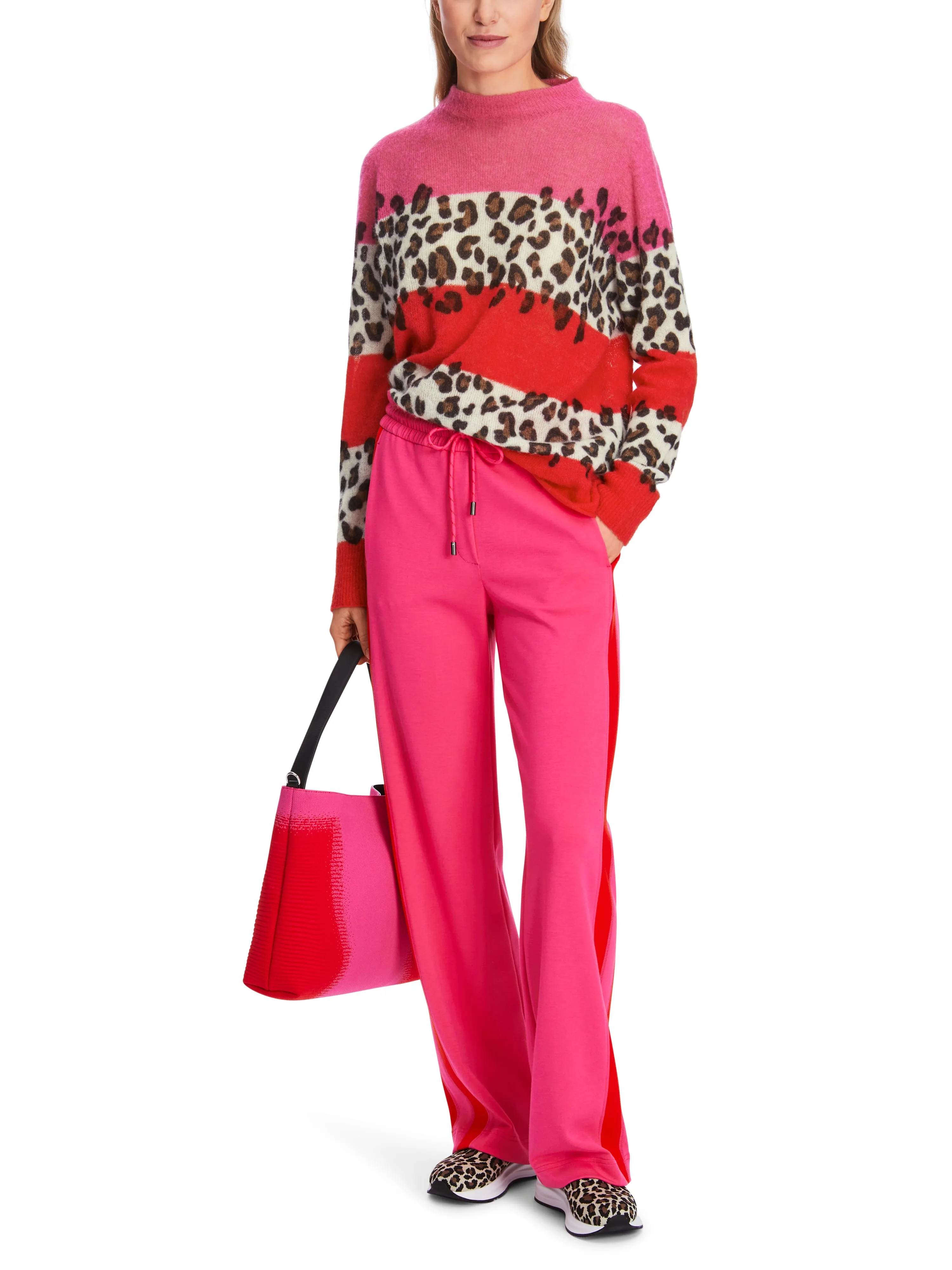 MARC CAIN Pink Patterned Sweater