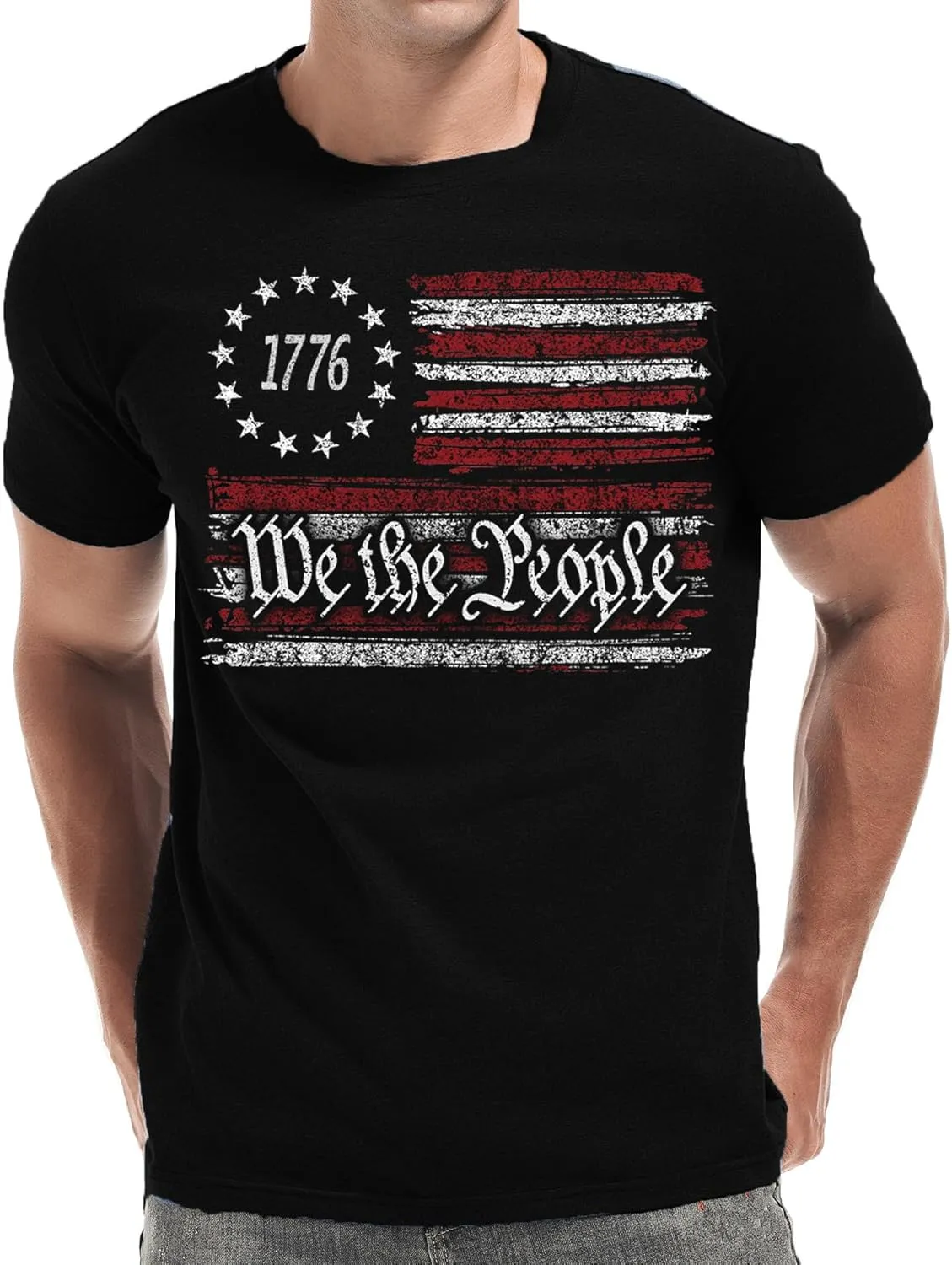 Mens 4th of July Shirts American Flag Patriotic Short Sleeve T-Shirt