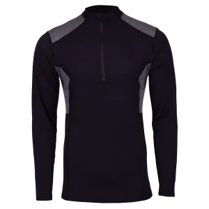 Men's Clima-Wool Merino Zip-T - Black/Grey Heather