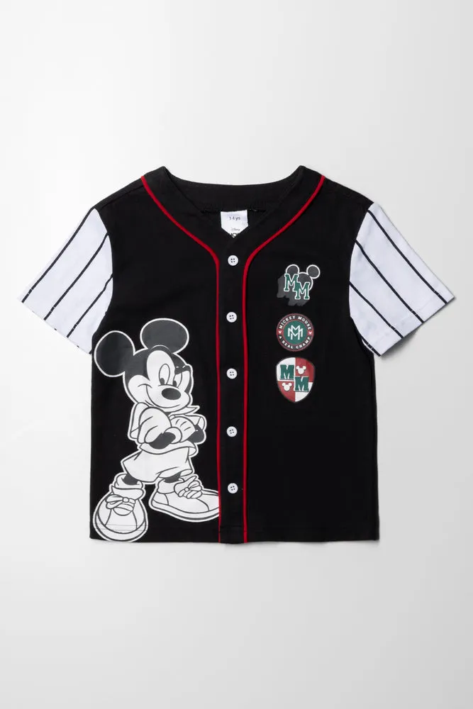 Mickey Mouse Baseball T-Shirt Black