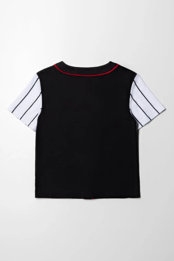 Mickey Mouse Baseball T-Shirt Black