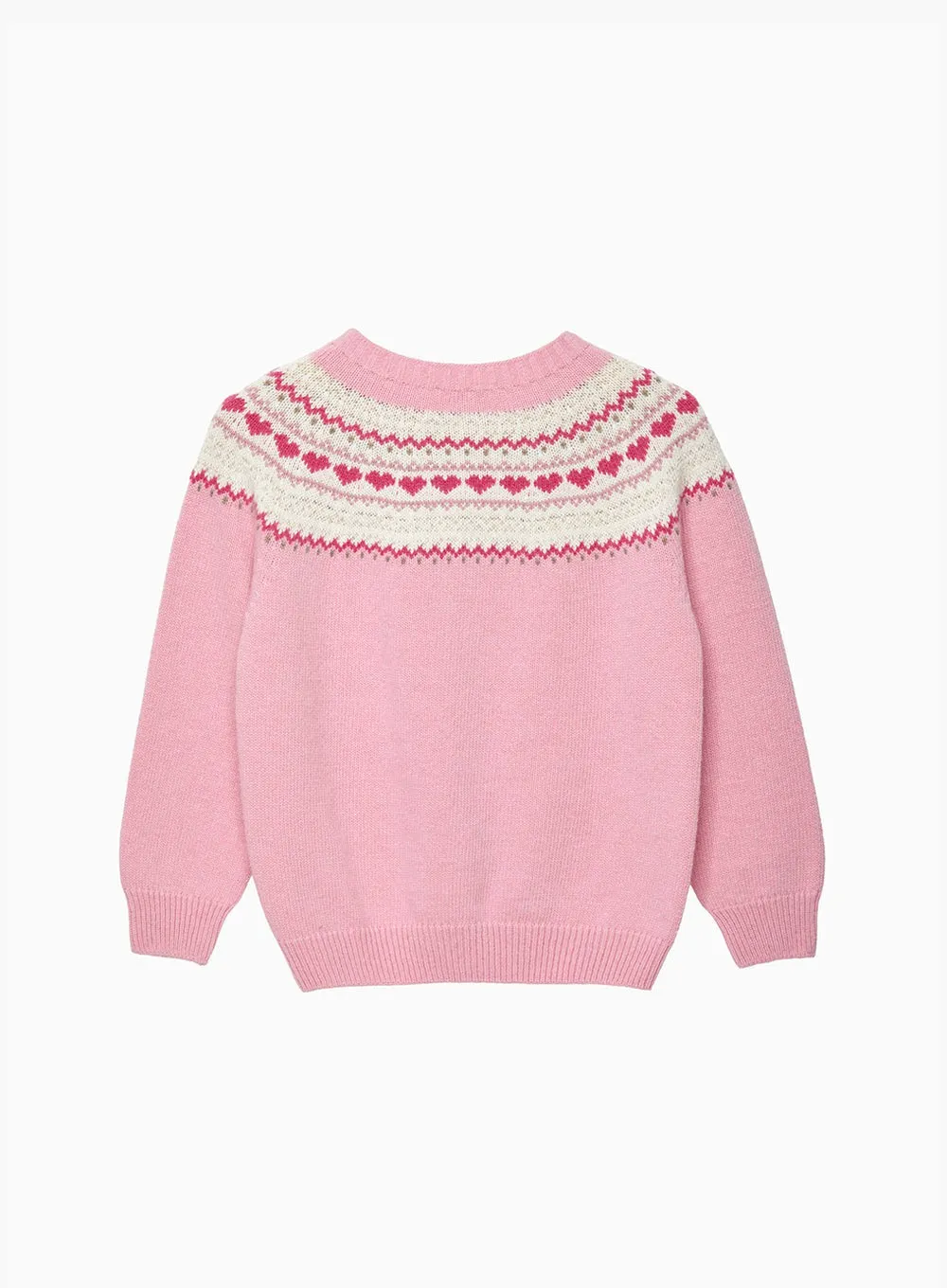 Natasha Fair Isle Cardigan in Pink