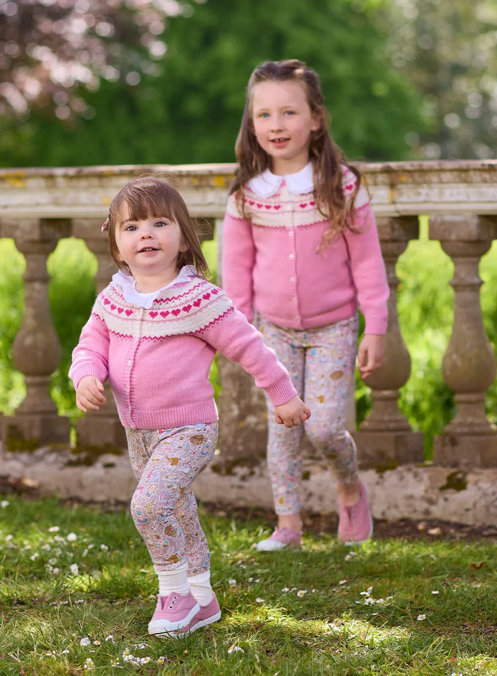 Natasha Fair Isle Cardigan in Pink