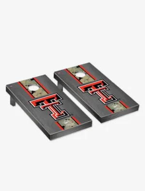Operation Hat Trick Texas Tech Red Raiders Regulation Cornhole Game Set Onyx Stained Stripe Version