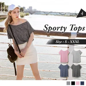 ORANGEBEAR SHORT SLEEVE HEATHER SPORTY TOPS